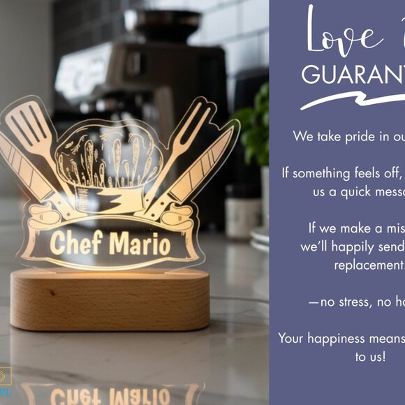 Personalized Chef Night Light – Fun Culinary Gift Nightlight - Picture 6 of 8
